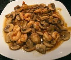 langostino con champiñones 蘑菇虾